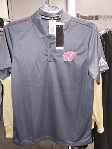 Gray Polo with Pink W
