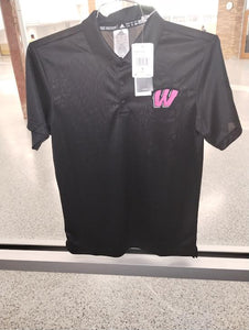 Black Polo With Pink W
